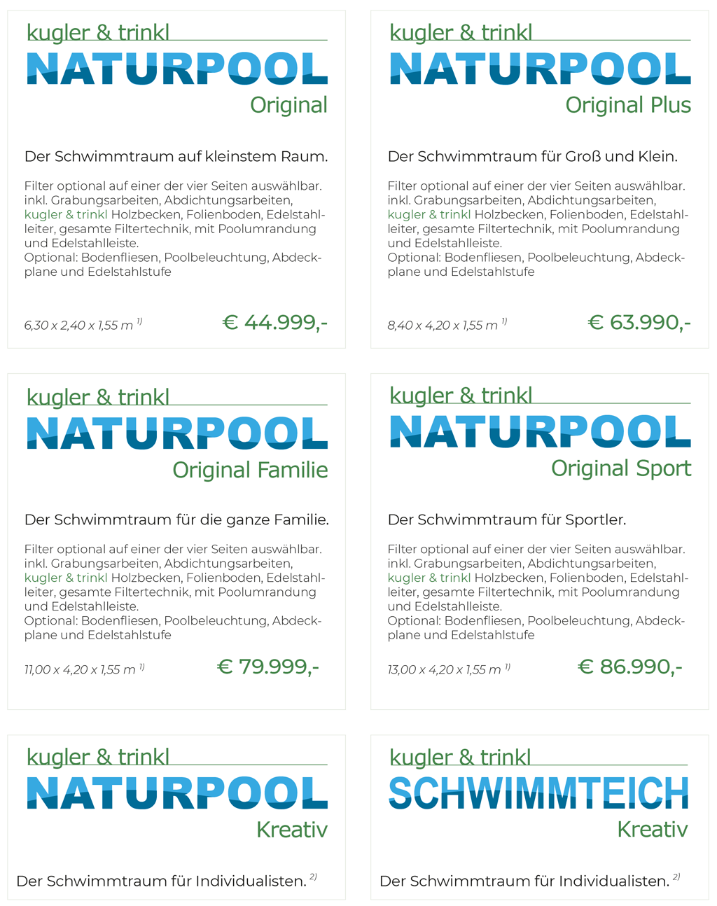 Naturpool und Schwimmteiche: Preise