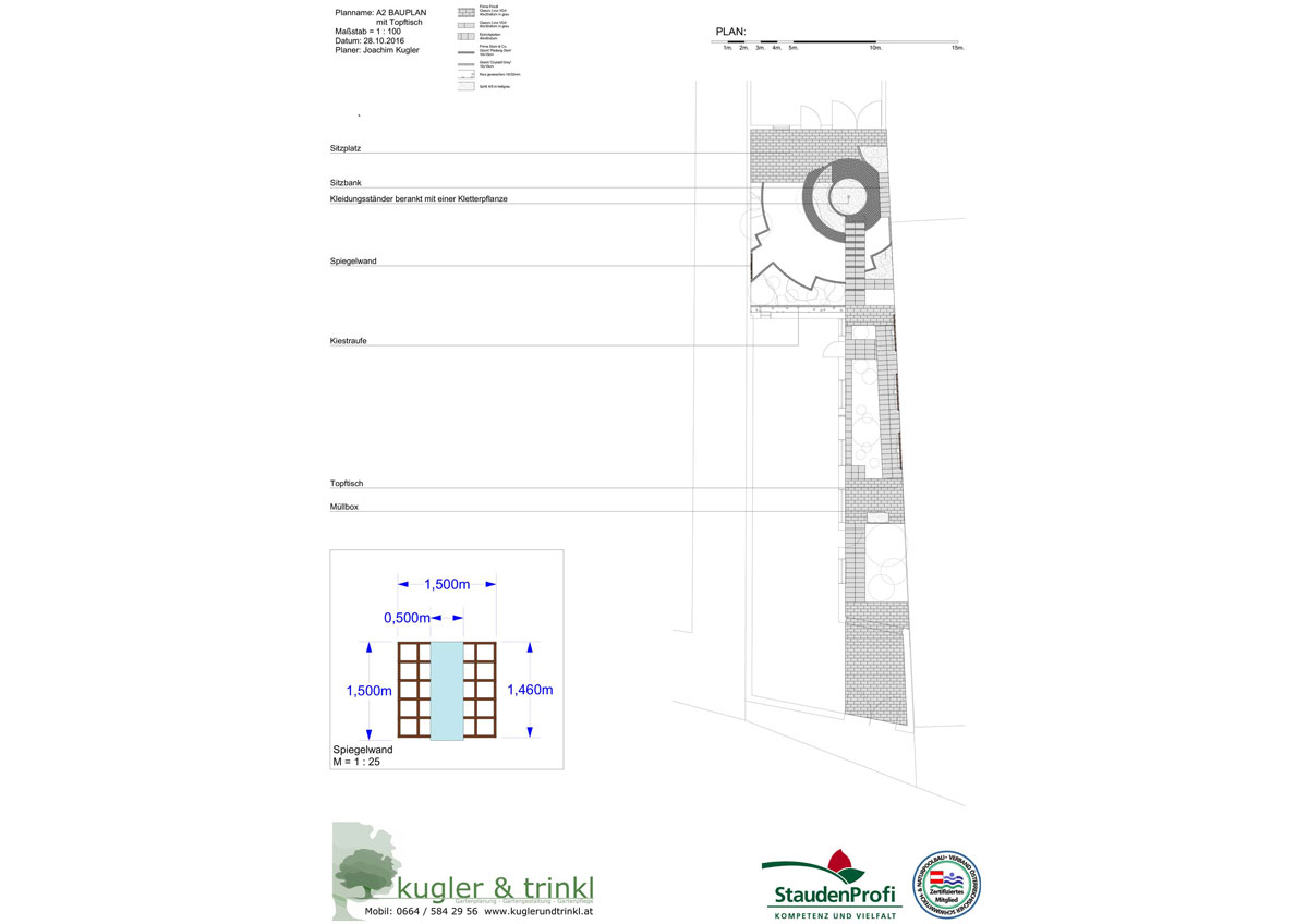 Gartenprojekt: Privatgarten, BAUPLAN